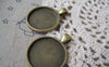Accessories - 6 Pcs Of Antique Bronze Round Cabochon Base Settings Match 25mm Cameo A4495