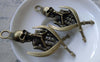 Accessories - 6 Pcs Of Antique Bronze Skeleton Pendants Charms 29x61mm  A7773