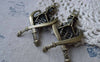 Accessories - 6 Pcs Of Antique Bronze Skeleton Pendants Charms 29x61mm  A7773