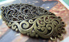 Accessories - 6 Pcs Of Antique Bronze Swirly Flower Oval Chandelier Pendant  28x50mm A406