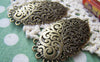 Accessories - 6 Pcs Of Antique Bronze Swirly Flower Oval Chandelier Pendant  28x50mm A406