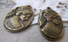 Accessories - 6 Pcs Of Antique Bronze Victorian Lady Oval Pendant Charms 20x28mm A690