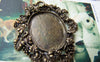 Accessories - 6 Pcs Of Antique Bronze Vine Leaf Oval Cameo Base Settings Match 22x28mm Cabochon A4374