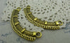 Accessories - 6 Pcs Of Antique Gold  Multiple Loops Curved Bar Connectors  14x69mm A6008