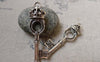 Accessories - 6 Pcs Of Antique Silver 3D Crown Key Charms 15x54mm A6046