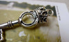 Accessories - 6 Pcs Of Antique Silver 3D Crown Key Charms 15x54mm A6046