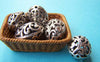 Accessories - 6 Pcs Of Antique Silver 3D Filigree Swirly Oval Beads  14x17mm A1017