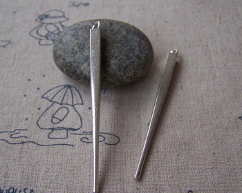 Accessories - 6 Pcs Of Antique Silver 3D Heavy Weight Chopsticks Pendants Charms 5x68mm A832