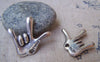 Accessories - 6 Pcs Of Antique Silver Hand Charms 28x29mm A1353