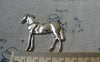 Accessories - 6 Pcs Of Antique Silver Horse Charms Pendants Connectors 43x43mm A5473