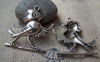 Accessories - 6 Pcs Of Antique Silver Lovely Bird Pendants Charms 40x41mm A833