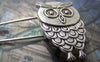 Accessories - 6 Pcs Of Antique Silver Lovely Owl Safety Pins Broochs 11x50mm A2883