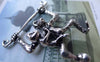 Accessories - 6 Pcs Of  Antique Silver Mother And Child Ape Monkey Gorilla Pendants 43x43mm A7663