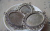 Accessories - 6 Pcs Of Antique Silver Oval Cameo Base Pendants Tray Match 30x40mm Cabochon A2850