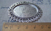 Accessories - 6 Pcs Of Antique Silver Oval Cameo Base Pendants Tray Match 30x40mm Cabochon A3556