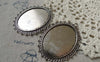 Accessories - 6 Pcs Of Antique Silver Oval Cameo Base Pendants Tray Match 30x40mm Cabochon A6201