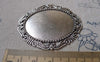 Accessories - 6 Pcs Of Antique Silver Oval Cameo Base Pendants Tray Match 30x40mm Cabochon A7026