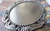 Accessories - 6 Pcs Of Antique Silver Oval Cameo Base Pendants Tray Match 30x40mm Cabochon A7026