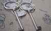 Accessories - 6 Pcs Of Antique Silver Oval Skeleton Key Charms Pendants 30x64mm A1250