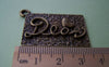 Accessories - 6 Pcs Of Antque Bronze Rectangular Pendants 24x36mm   A1592