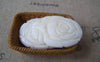 Accessories - 6 Pcs Of Natural Shell Engraved Rose Flower Oval Cameo 22x30mm A4597
