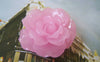 Accessories - 6 Pcs Of Resin Jelly Pink Flower Cameo Cabochon 37mm A609