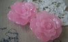 Accessories - 6 Pcs Of Resin Jelly Pink Flower Cameo Cabochon 37mm A609