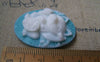 Accessories - 6 Pcs Of Resin Oval Cat Cameo Cabochon Blue 28x37mm A2932