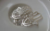 Accessories - 6 Pcs Of Silver Tone Filigree Hand Charms 21x31mm A6702