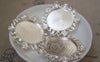 Accessories - 6 Pcs Of Silver Tone Round Cameo Base Settings Match 30mm Cab A5193