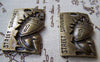 Accessories - 6 Pcs Shield Pendants Antique Bronze Charms 25x38mm A522