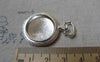 Accessories - 6 Pcs Shiny Silver Pocket Watch Round Base Pendants Match 20mm Cabochon A6585