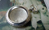Accessories - 6 Pcs Shiny Silver Pocket Watch Round Base Pendants Match 20mm Cabochon A6585