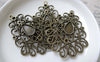 Accessories - 8 Pcs Antique Bronze Filigree Drop Chandelier Earring Pendants Charms 36x47mm A6731