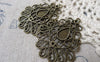 Accessories - 8 Pcs Antique Bronze Filigree Drop Chandelier Earring Pendants Charms 36x47mm A6731