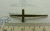 Accessories - 8 Pcs Of Antique Bronze Curved Sideways Cross Bracelet Connectors Charms 15x51mm A5849