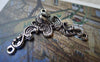Accessories - 8 Pcs Of Antique Silver Flower Connector Charms Three Loops 28x40mm A5520