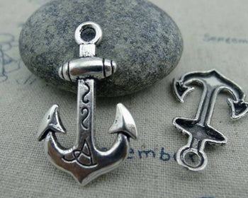 Accessories - Anchor Charms Antique Silver Navy Pendants  20x33mm Set Of 10 Pcs A4069