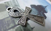 Accessories - Ankh Cross Antique Silver Egyptian Charms Double Sided 20x37mm Set Of 20 A7850