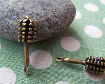 Accessories - Antique Bronze Brush Charms 7x22mm Set Of 10 Pcs A4787