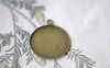 Accessories - Antique Bronze Cameo Base Settings Round Tray Stamping Match 20mm Cabochon Set Of 10 Pcs A7900