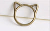 Accessories - Antique Bronze Cat Ear Ring Charms Pendants  Set Of 20 A8348