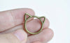 Accessories - Antique Bronze Cat Ear Ring Charms Pendants  Set Of 20 A8348