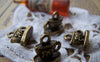 Accessories - Antique Bronze Cherry Tea Set Tea Cup Charms 12x13mm Set Of 20 Pcs A3248