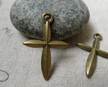 Accessories - Antique Bronze Cross Charms 19x28mm Set Of 20 Pcs A5993