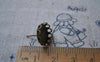 Accessories - Antique Bronze Ear Studs Earring Posts Scalloped Edge Bezel Match 12mm Cabochon Set Of 10 Pcs  A5038