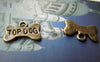 Accessories - Antique Bronze Flat Dog Bone Charms 11x16mm Set Of 10 Pcs A1210
