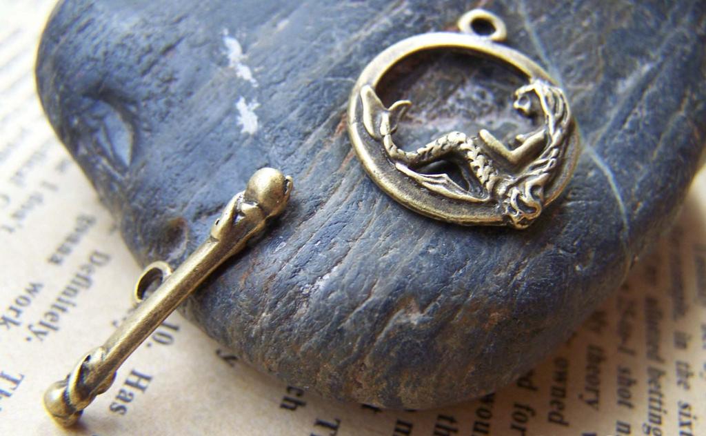 Accessories - Antique Bronze Mermaid Toggle Clasps Fairy Fish Nautical Closure Set Of 10 Pcs  A230