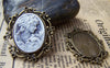 Accessories - Antique Bronze Pendant Tray Oval Cameo Base Settings Match 22x30mm Cabochon Set Of 10 Pcs A3175