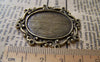 Accessories - Antique Bronze Pendant Tray Oval Cameo Base Settings Match 22x30mm Cabochon Set Of 10 Pcs A3175